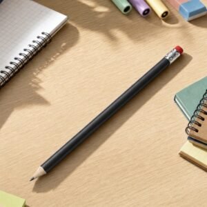 Pencil with eraser STEFAN black