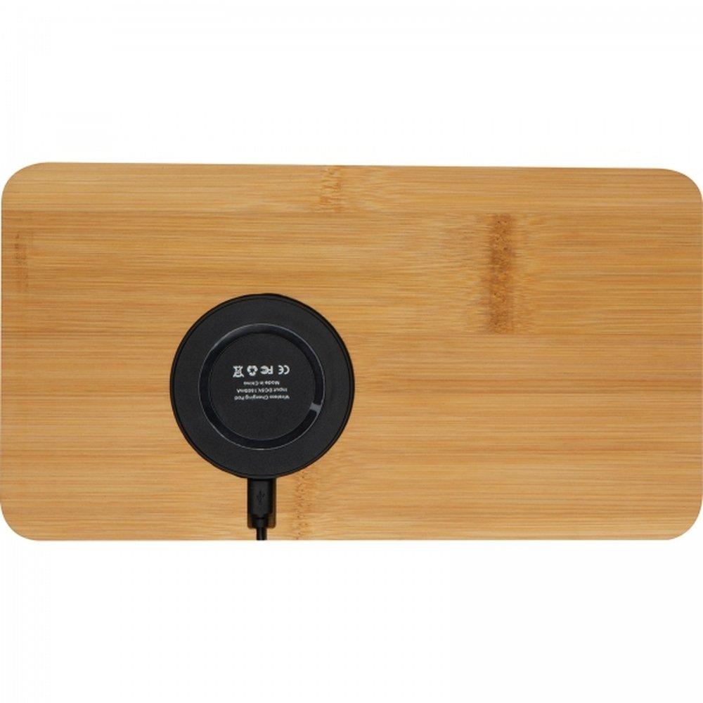 Desk organizer with wireless charger ISABELLE beige - Image 5