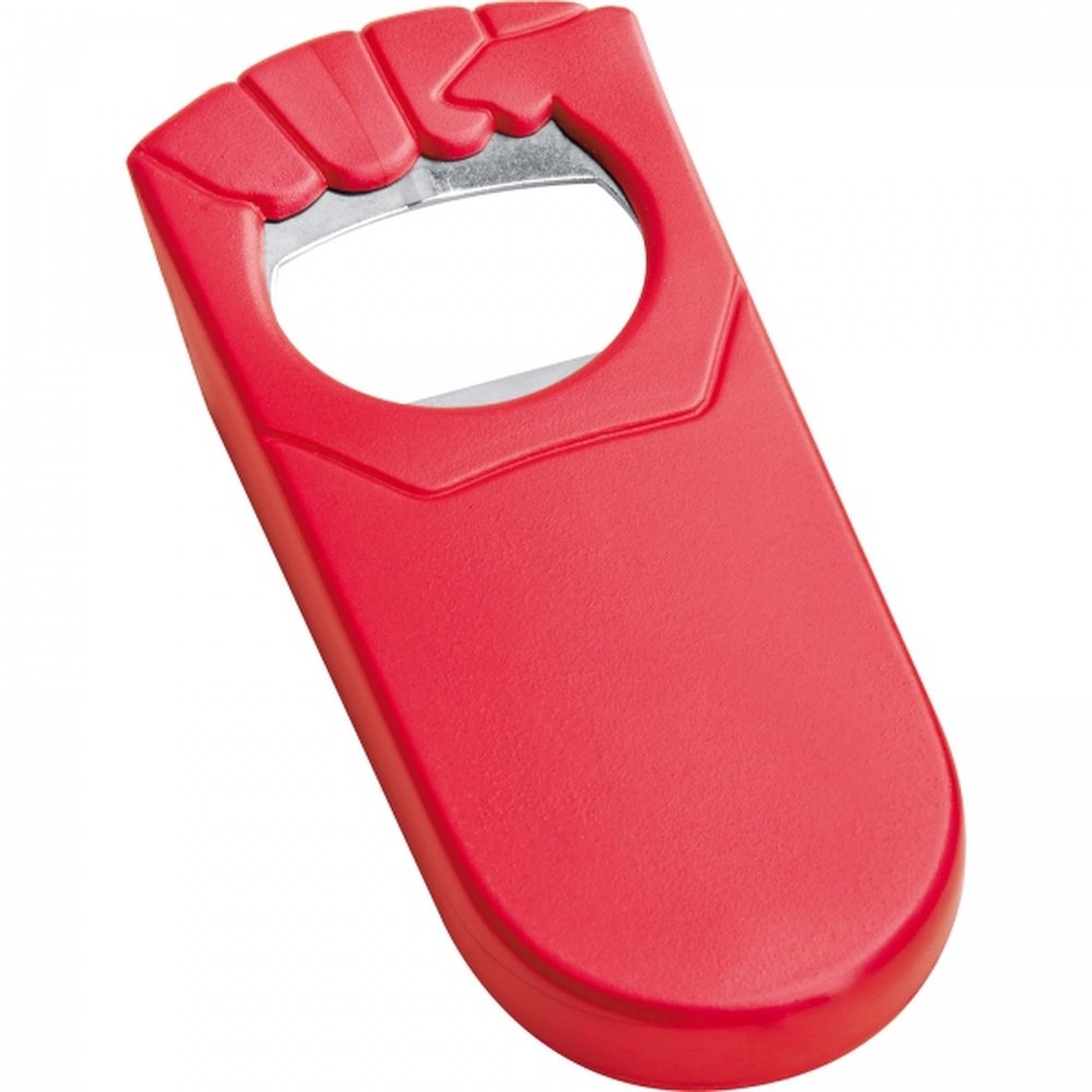 Plastic bottle opener UGO red - Image 2