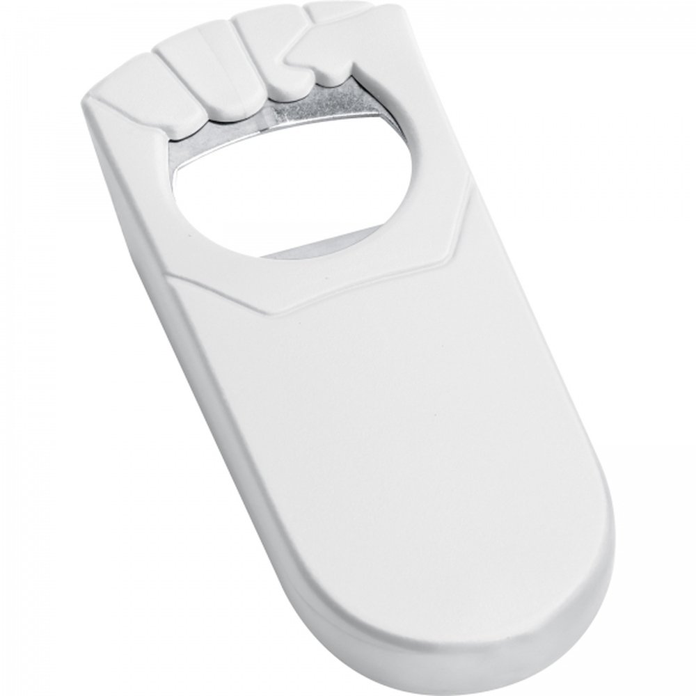 Plastic bottle opener UGO white - Image 2