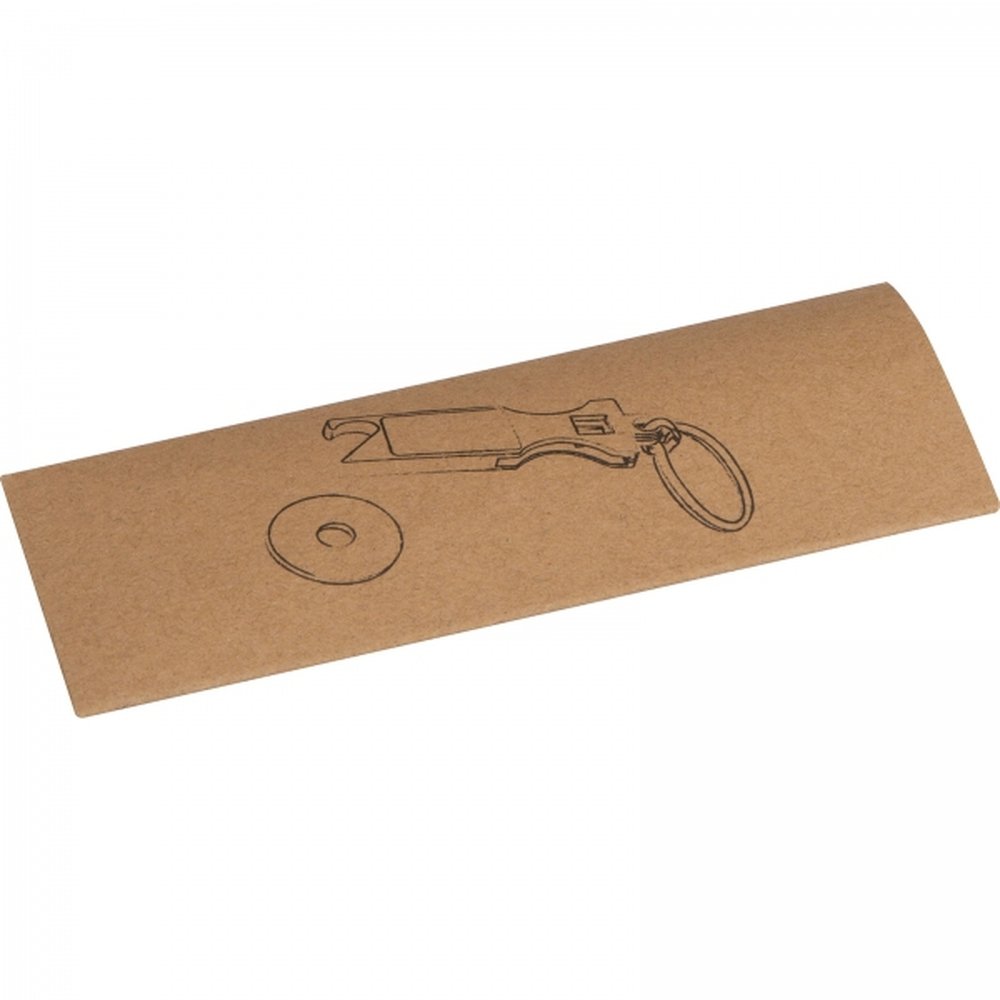 Metal bottle opener keyring with token HILDE grey - Image 3