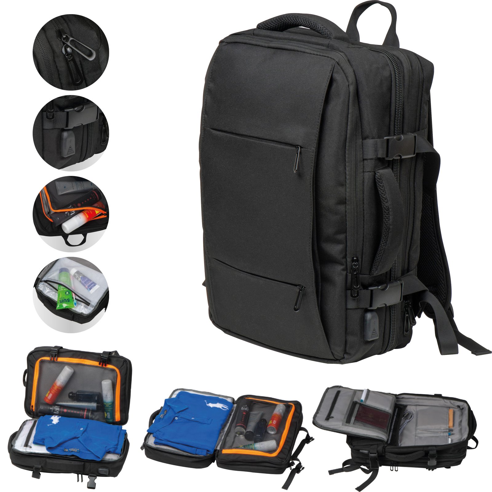 Travel backpack CRISMA KONSTANTY black - Image 2
