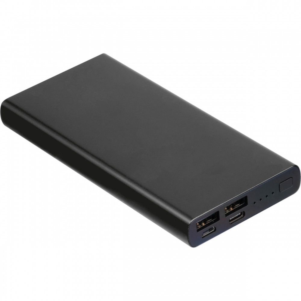 10000 mAh Power Bank made of Recycled Aluminum GIORGIA black - Image 2