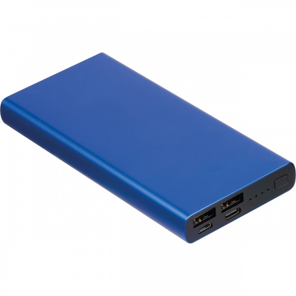 10000 mAh Power Bank made of Recycled Aluminum GIORGIA blue - Image 2