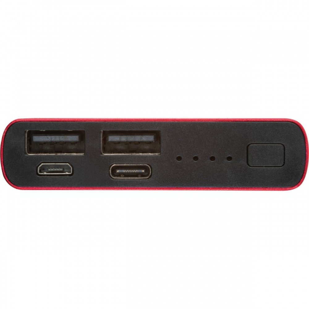 10000 mAh Power Bank made of Recycled Aluminum GIORGIA red - Image 4