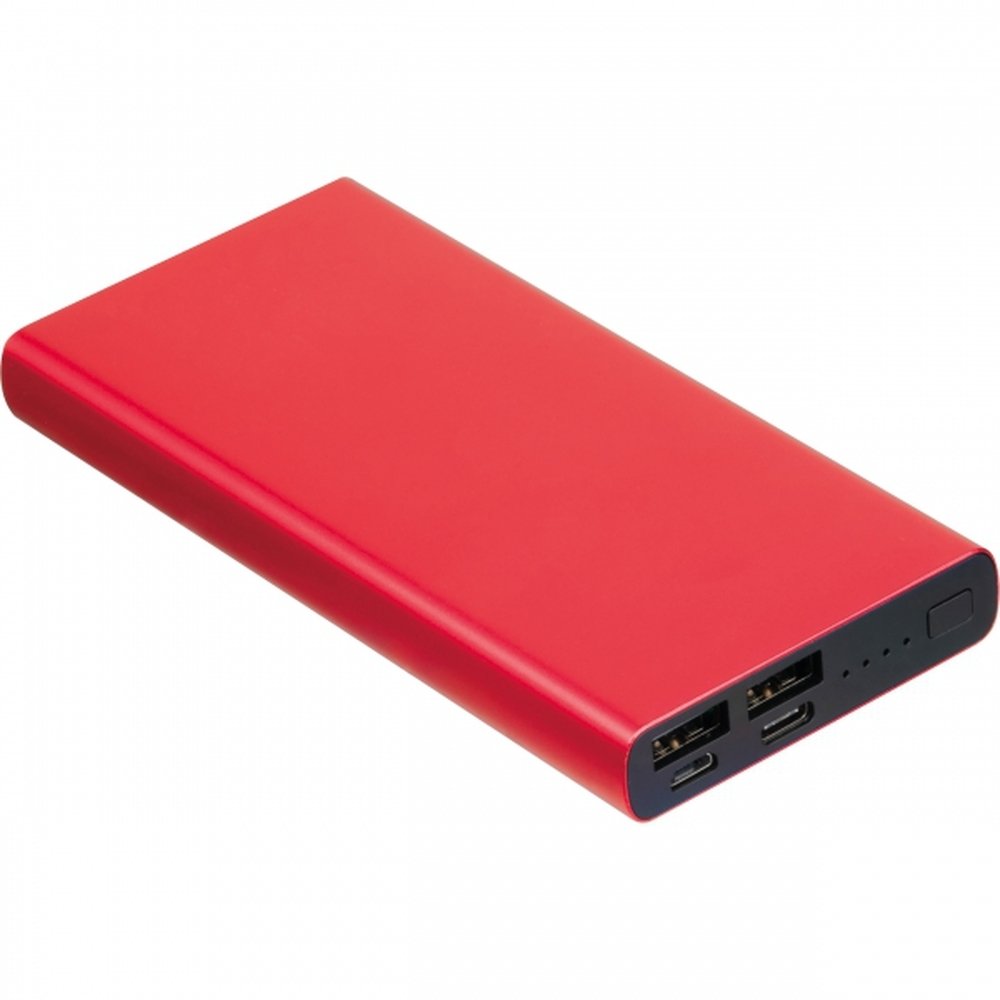 10000 mAh Power Bank made of Recycled Aluminum GIORGIA red - Image 2
