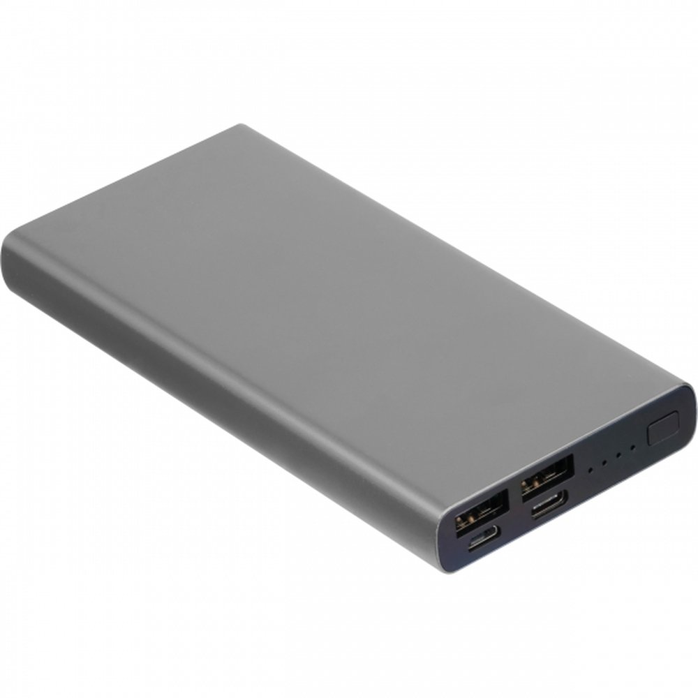 10000 mAh Power Bank made of Recycled Aluminum GIORGIA grey - Image 2
