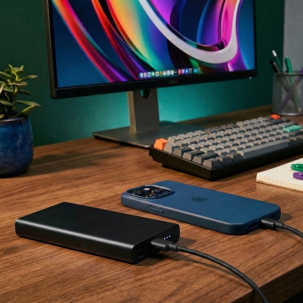 10000 mAh Power Bank made of Recycled Aluminum GIORGIA black