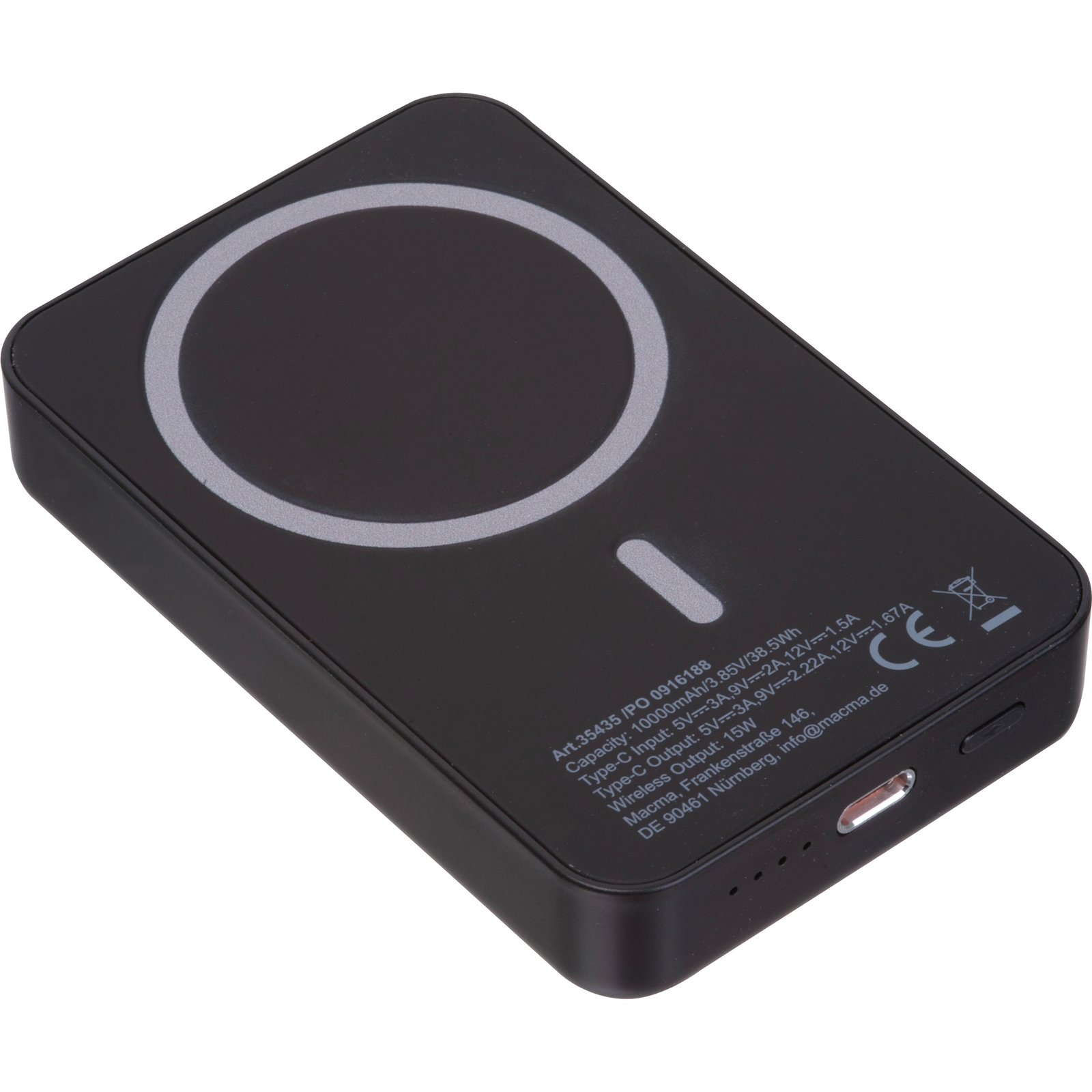 Magnetic power bank 10 000 mAh DONNA black - Image 3
