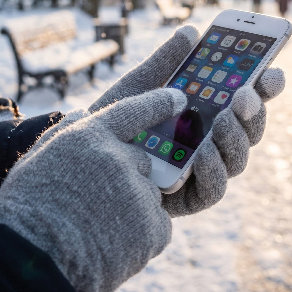 Winter smartphone gloves ANITA grey