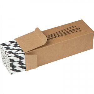 Paper drinking straws 100 pcs CARTER black-white