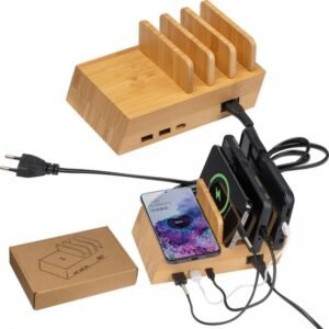 Wireless charging station KENNETH beige