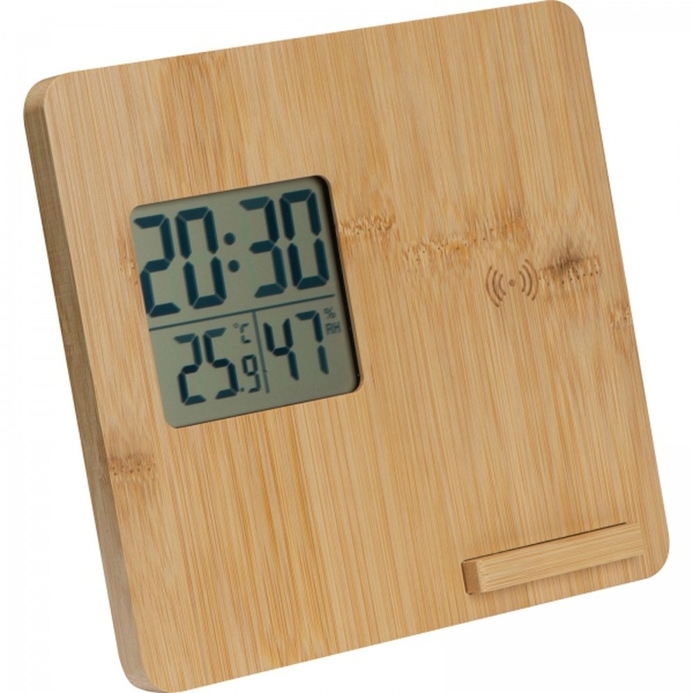 Weather station with wireless charger BRUNO beige