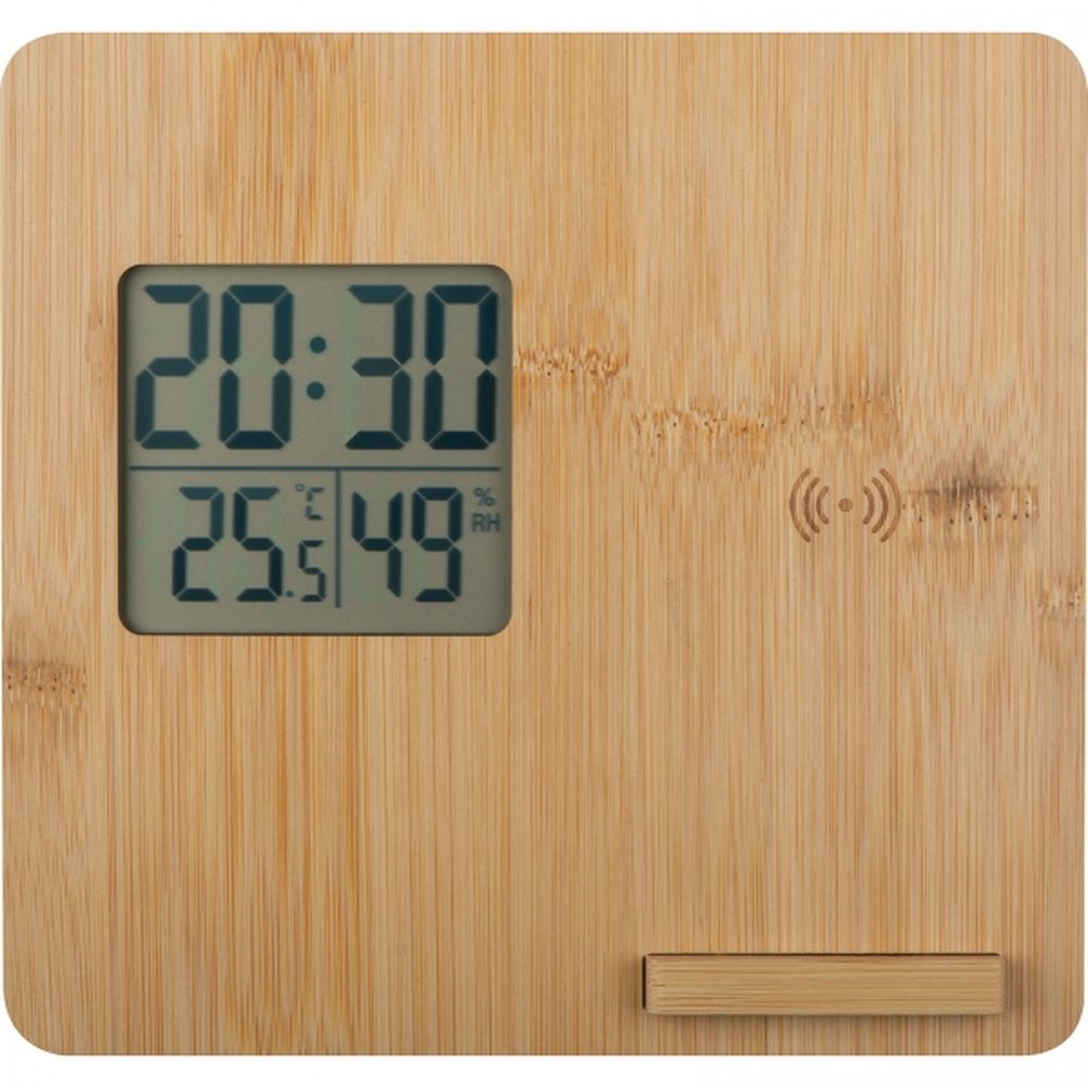 Weather station with wireless charger BRUNO beige - Image 5