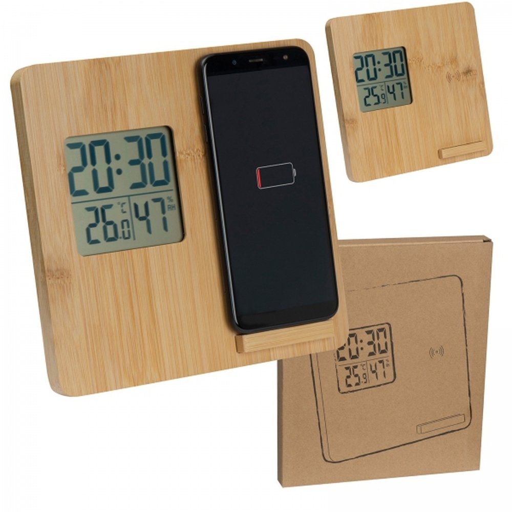 Weather station with wireless charger BRUNO beige - Image 2