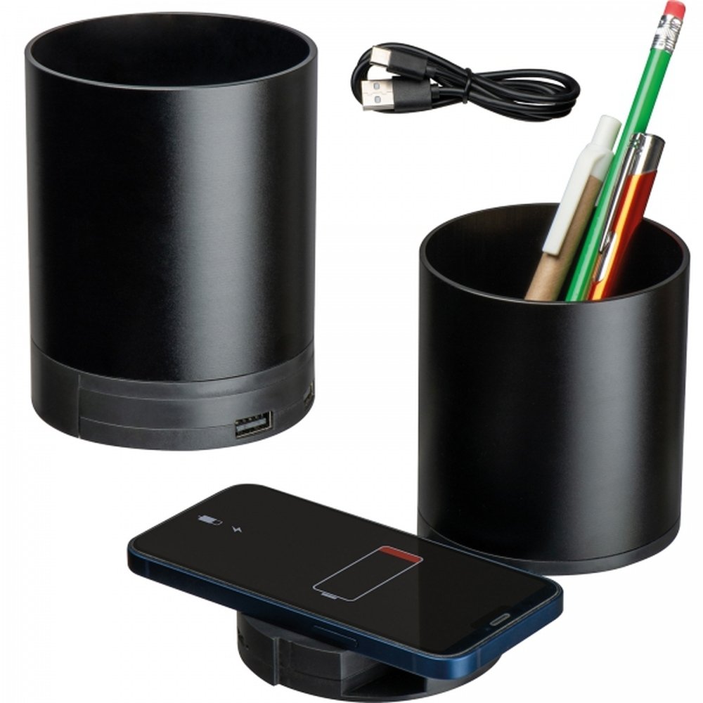 Desk stand with wireless charger BORIS black - Image 2