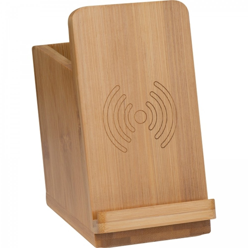 Phone stand with wireless charger JULIUS beige - Image 2
