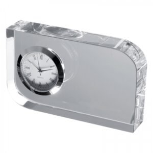 Glass block with clock GERALD transparent