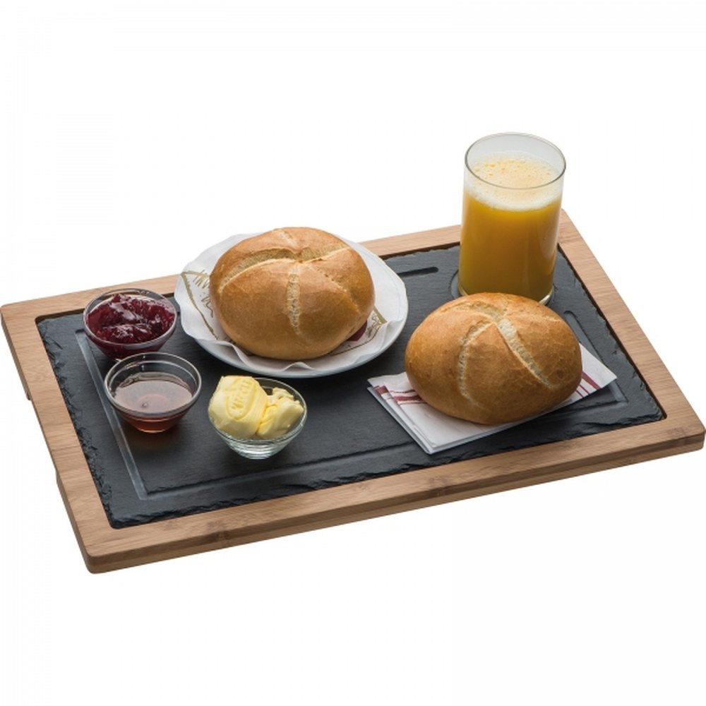 Bamboo tray with slate SERGIO black - Image 3
