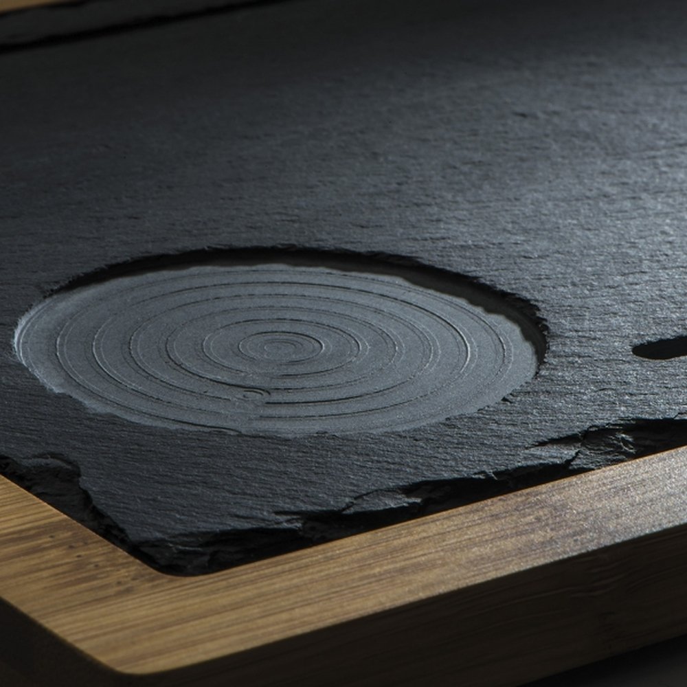 Bamboo tray with slate SERGIO black - Image 4