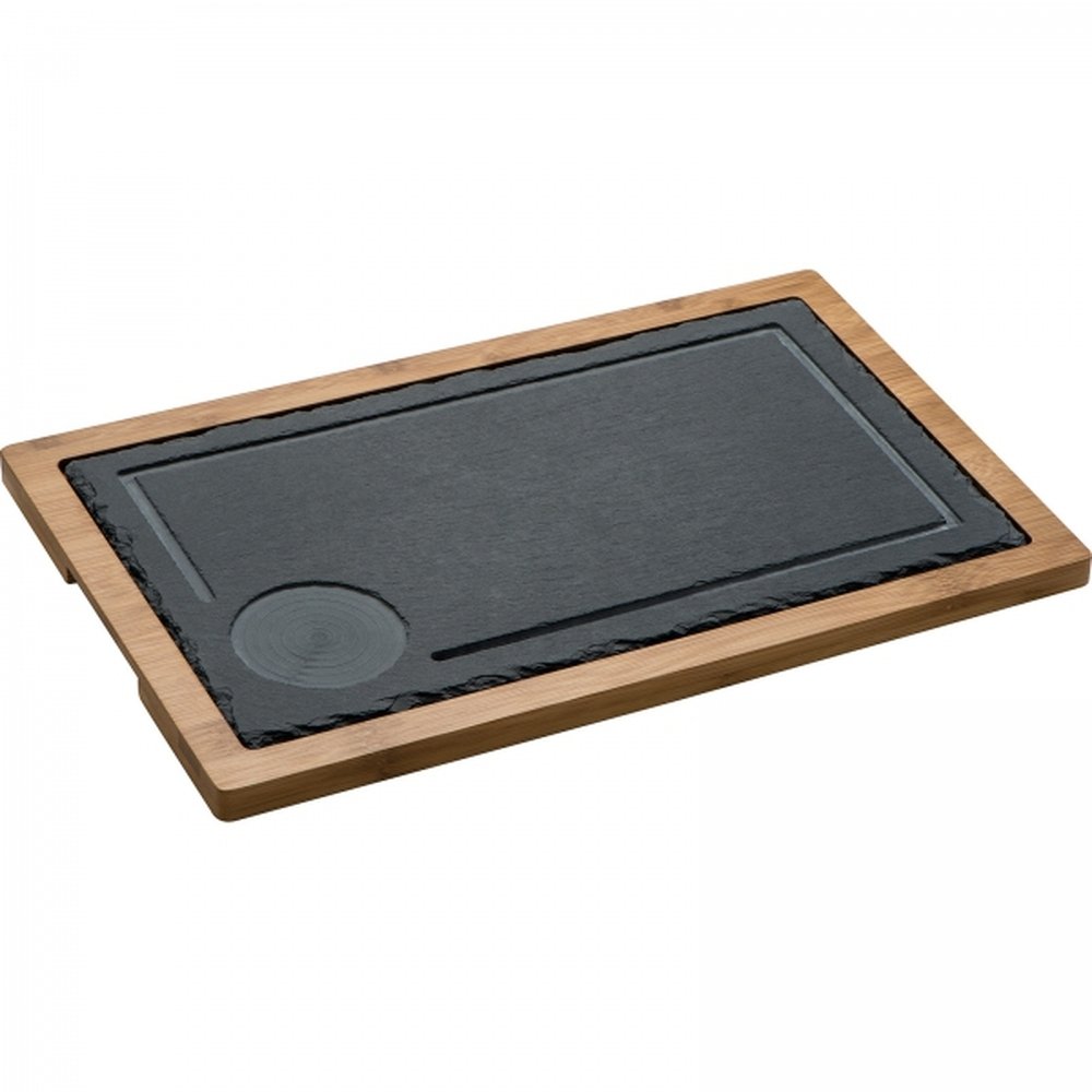Bamboo tray with slate SERGIO black - Image 2