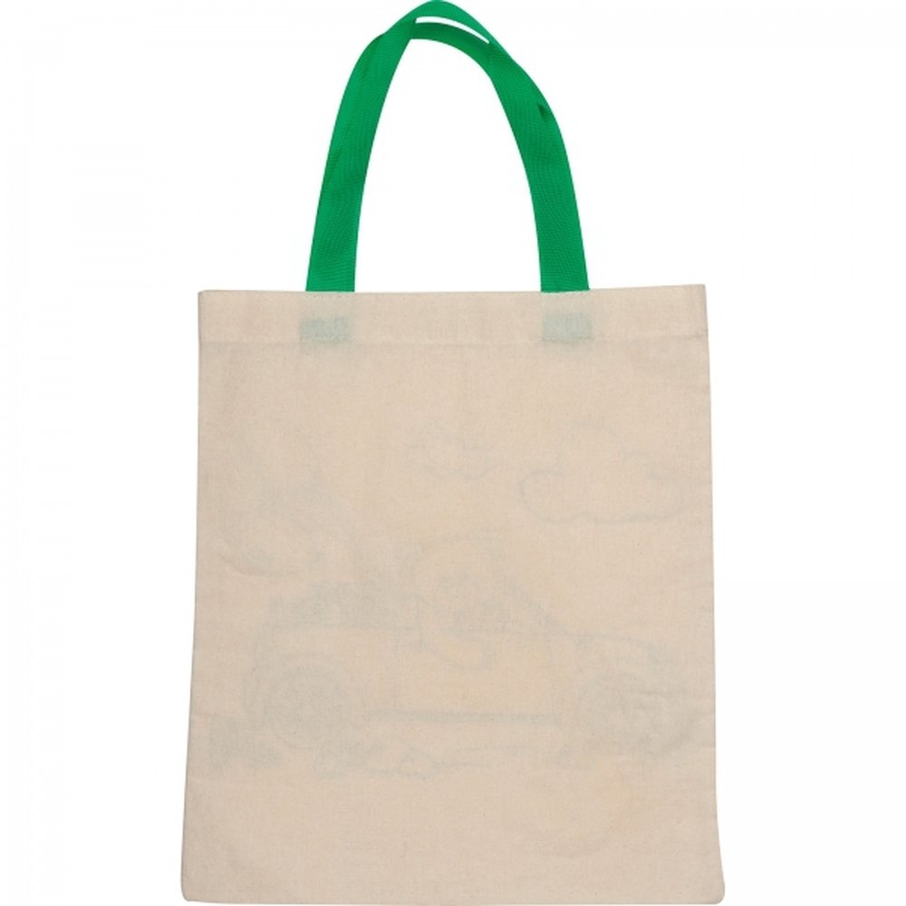Cotton colouring bag with crayons OLIVE beige - Image 3