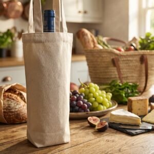 Cotton wine bag 220 g/m² ROBIN beige