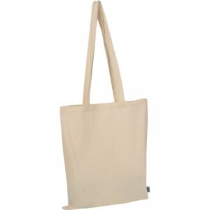 Cotton bag with long handles 140 g/m² LETIZIA beige