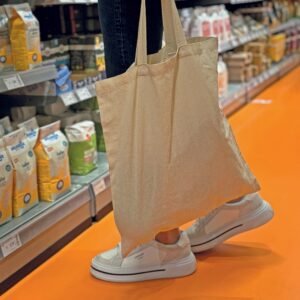 Cotton bag with short handles 140 g/m2 REBECA natural