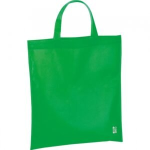 Non woven bag with short handles 80 g/m2 PELAGIA green