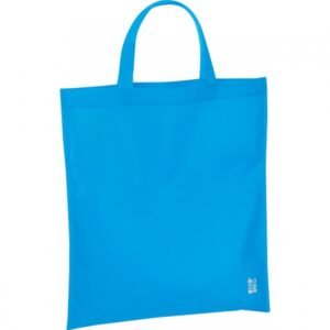 Non woven bag with short handles 80 g/m2 PELAGIA light blue