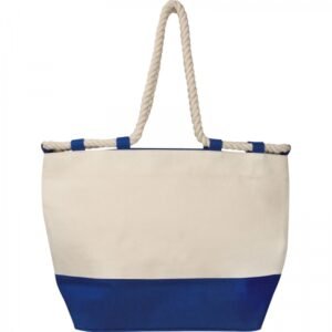 Cotton and jute beach bag LIANA blue