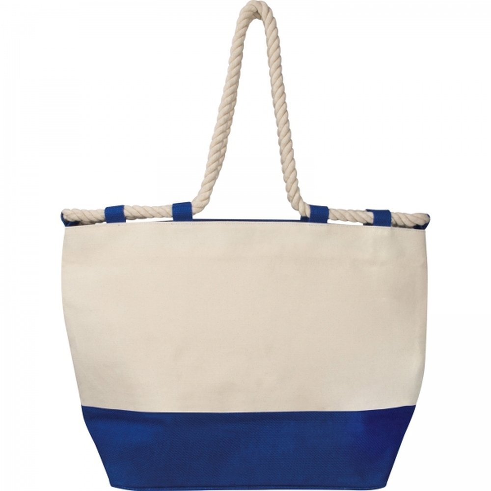 Cotton and jute beach bag LIANA blue