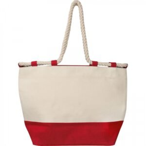 Cotton and jute beach bag LIANA red