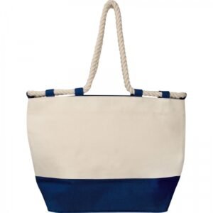 Cotton and jute beach bag LIANA navy blue