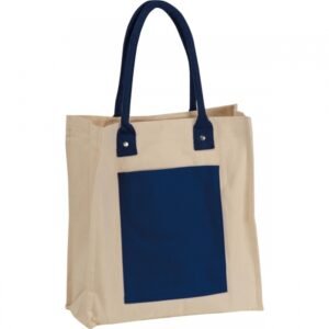 Canvas bag with long handles 320 g/m2 RODOLFO navy blue