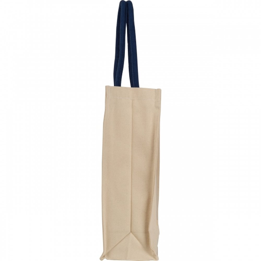 Canvas bag with long handles 320 g/m2 RODOLFO navy blue - Image 4