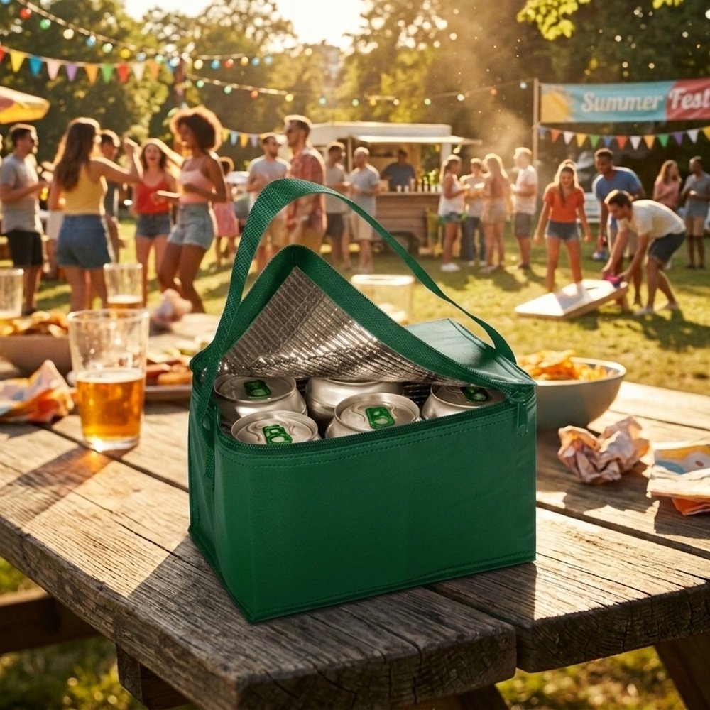Thermal bag for 6 cans 330 ml ROXANNE dark green