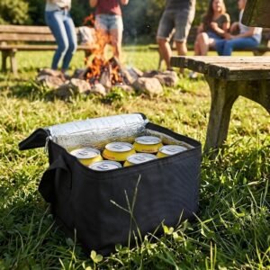 Non-woven thermal bag for 6 cans 330 ml LUDMILA black