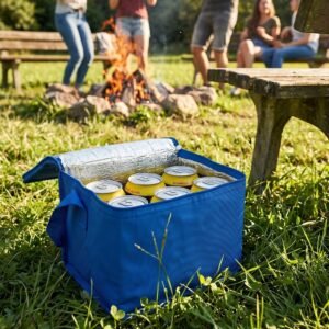Non-woven thermal bag for 6 cans 330 ml LUDMILA blue