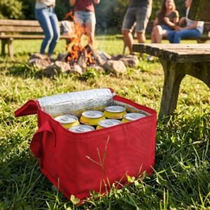 Non-woven thermal bag for 6 cans 330 ml LUDMILA red
