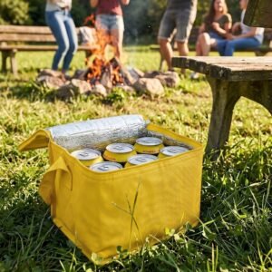 Non-woven thermal bag for 6 cans 330 ml LUDMILA yellow