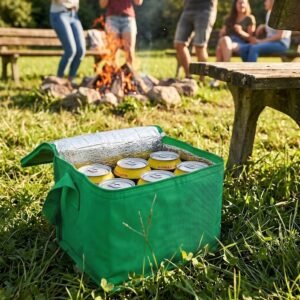 Non-woven thermal bag for 6 cans 330 ml LUDMILA green