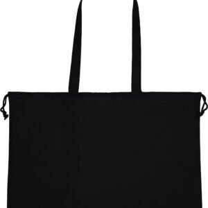 Organic cotton bag with long handles 180 g/m² VIOLETA black