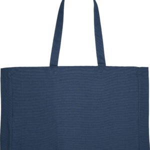 Organic cotton bag with long handles 270 g/m2 MARCELLO navy blue