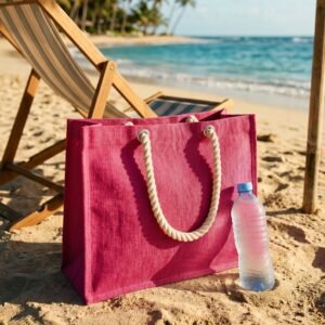 Jute bag with wallet MILDRED pink