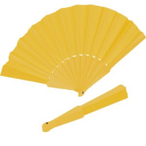 Plastic fan SALOMEA yellow