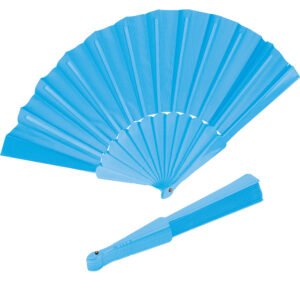 Plastic fan SALOMEA light blue