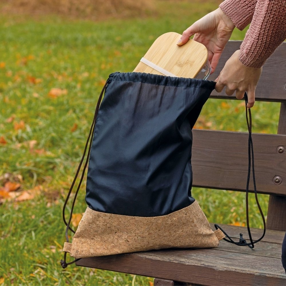 Cork bottom bag 210D DOMINIKA black - Image 3