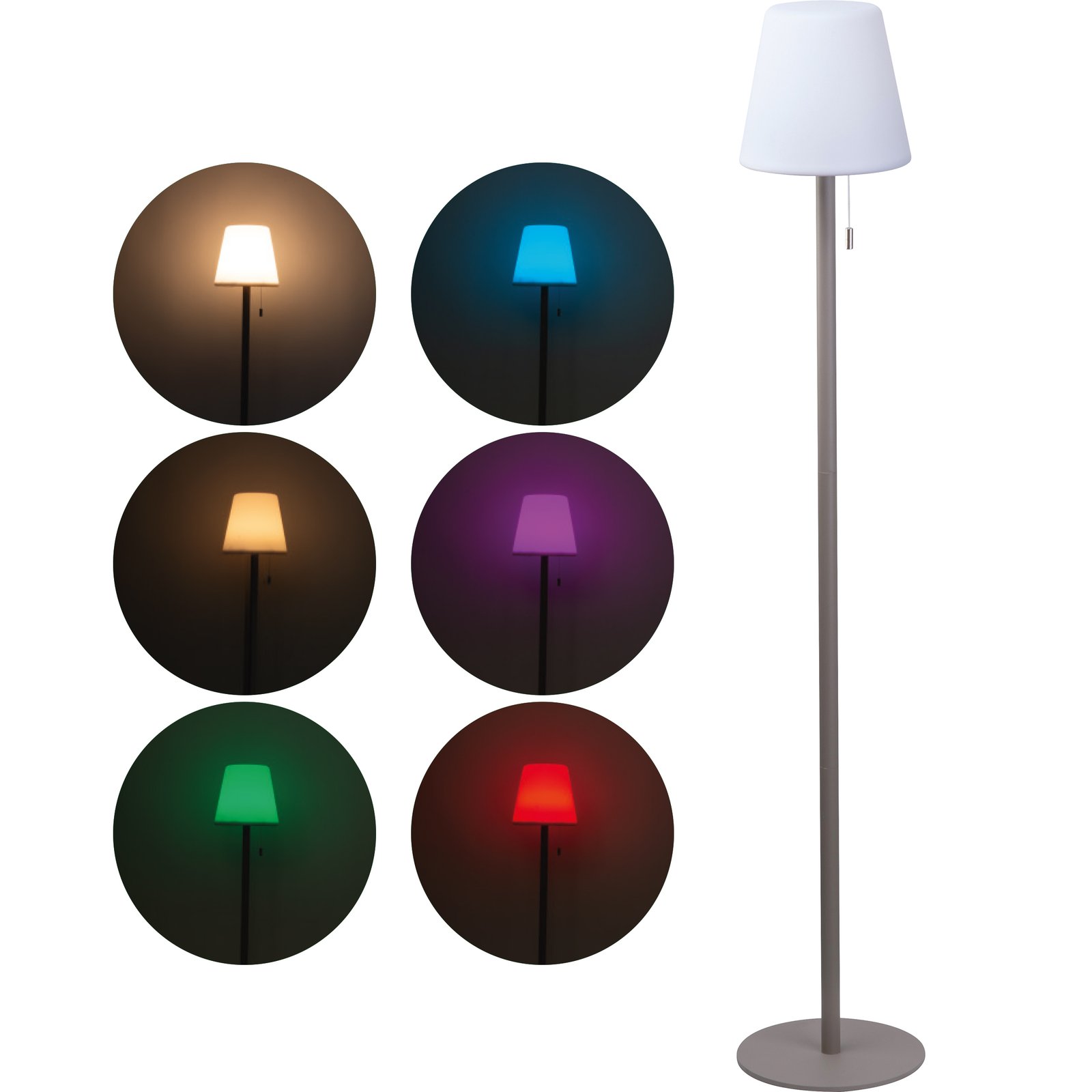 Tall color-changing lamp BRIDGET white